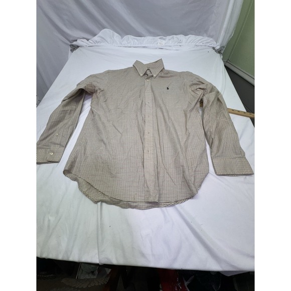 Ralph Lauren Other - Ralph Lauren Shirt Mens  Large Brown Micro Grid Check Button Up Preppy Blue Pony